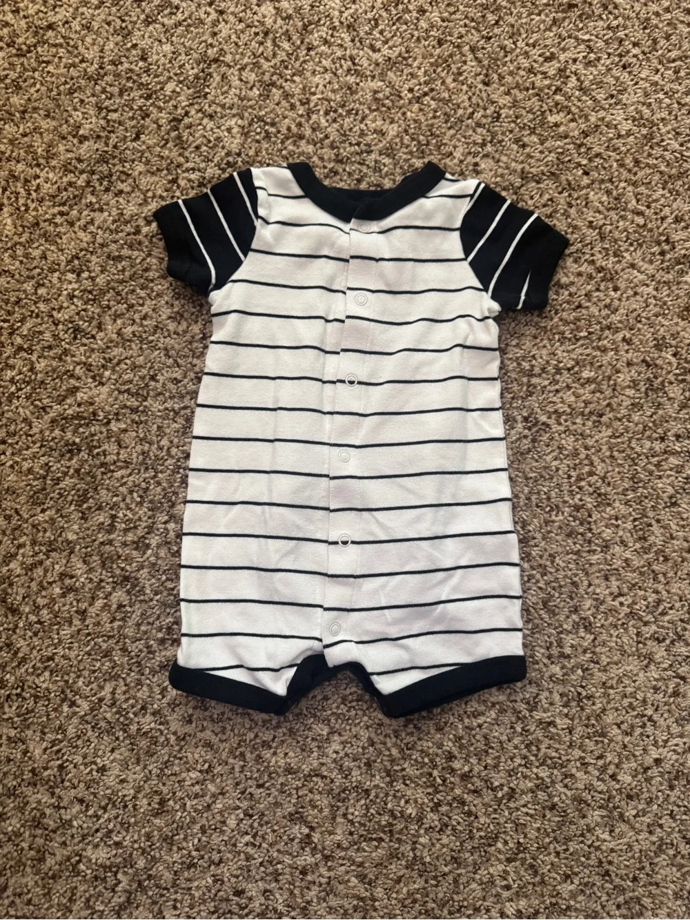 Carter’s Baby Striped Short Sleeve Romper Sailing Sail Boat